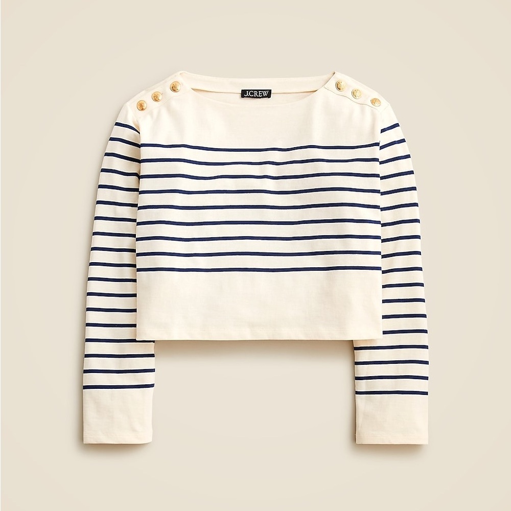 J. Crew Women's Striped Sweater - Navy and White